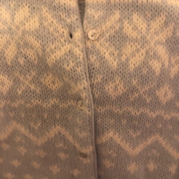 Just in SALE Evan Picone powder blue snowflake button up sweater - Picture 5 of 7